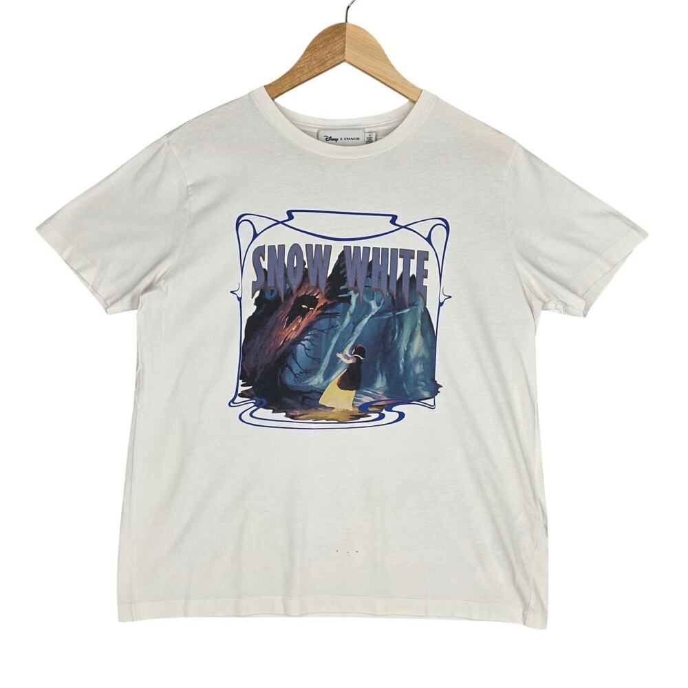 DISNEY × COACH SNOW WHITE TEE – WOMEN’S M – WHITE – 100% COTTON – LIMITED COLLAB